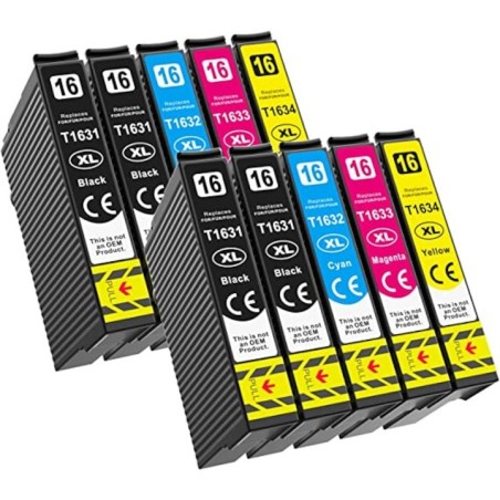 Set 10 Cartuse compatibile Epson 16XL, T1635 T1631 + T1632 + T1633 + T1634